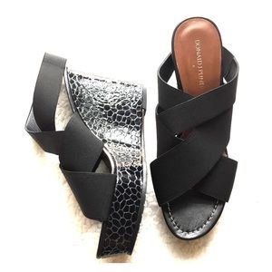 Donald J Pliner 4in wedge with stretch slingback